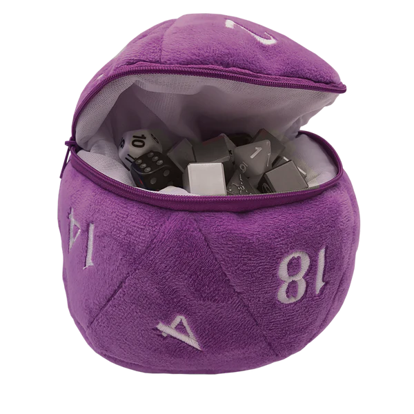 D20 Plush Dice Bag - Purple